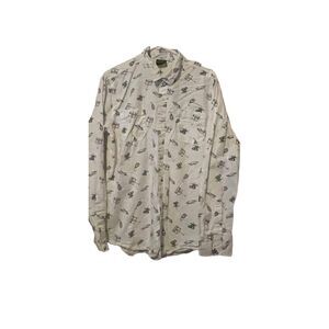 Fantastic Beasts by Hot Topic Mens White Casual Button Front Shirt Size Large